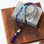 Mala Kette aus Amethyst, Mondstein & Lapis Lazuli: Moon Child