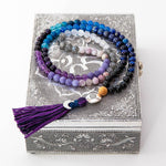 Mala Kette aus Amethyst, Mondstein & Lapis Lazuli: Moon Child