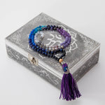 Mala Kette aus Amethyst, Mondstein & Lapis Lazuli: Moon Child