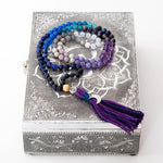 Mala Kette aus Amethyst, Mondstein & Lapis Lazuli: Moon Child