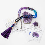 Mala Kette aus Amethyst, Mondstein & Lapis Lazuli: Moon Child
