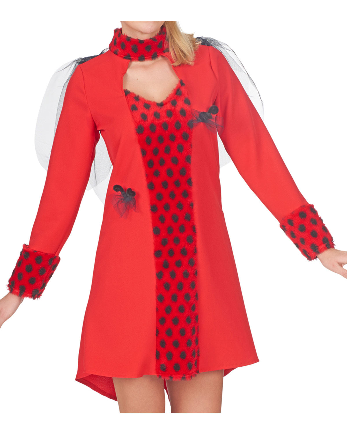 Marienkäfer "Bella" Kostüm Kleid für Damen | Rot Schwarz