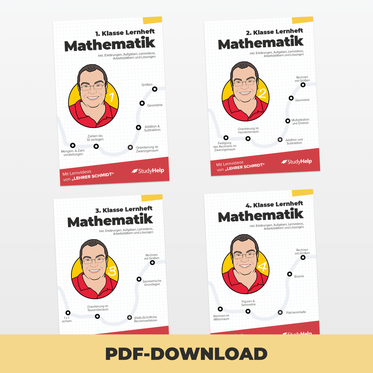 Mathematik Lernhefte Set für die Grundschule by Lehrer Schmidt