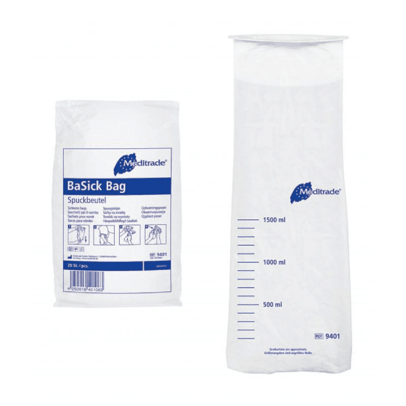 Meditrade BaSick Spuckbeutel | Packung (25 Beutel)