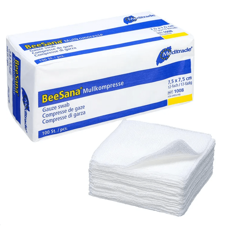 Meditrade BeeSana® Mullkompresse, unsteril - 100 Stück