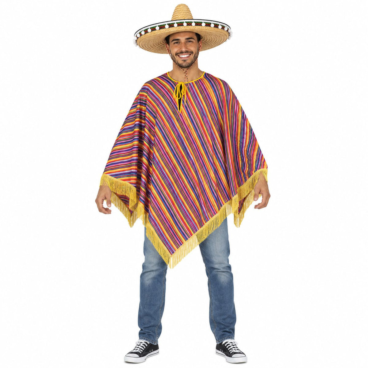 Mexiko Kostüm "Alechandro"  Poncho mit Fransen | für Damen und Herren