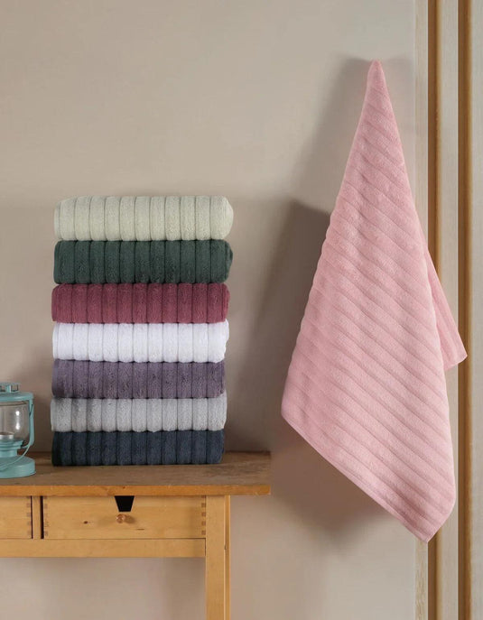 Bambushome Wave Serie Premium Microcotton Handtuch 50 × 90 cm