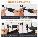 Mini Fahrradpumpe mit CO₂-Adapter - Tragbar, Presta & Schrader Kompatibel, bis 80 PSI