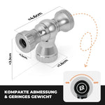 Mini Fahrradpumpe mit CO₂-Adapter - Tragbar, Presta & Schrader Kompatibel, bis 80 PSI