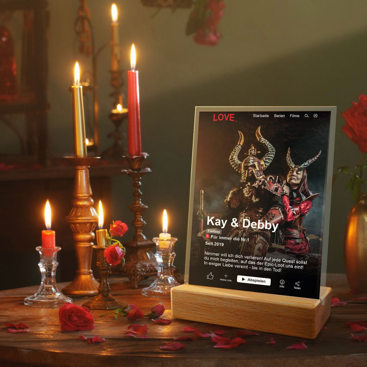 Film Cover auf Acrylglas - Personalisiertes Geschenk mit Foto im Netflix Design