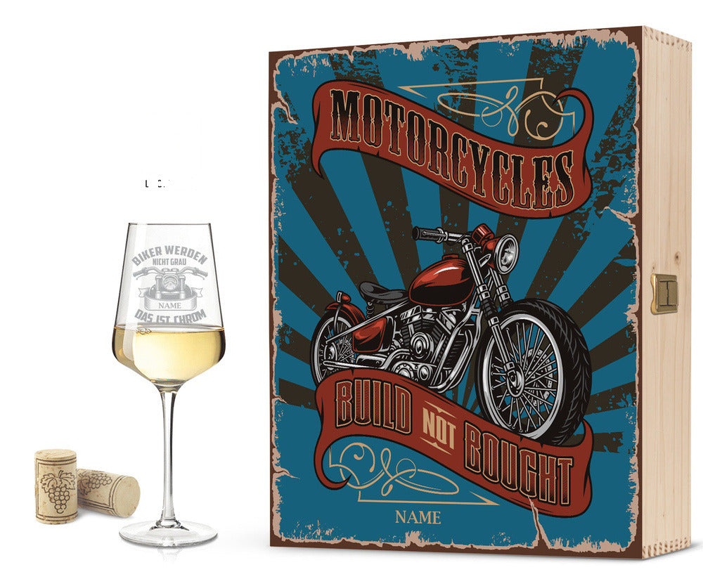 Stölzle Lausitz Weingläser mit Gravur "Motorcycles" Design im Set