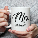 Bedruckte Tassen mit Spruch - Mr & Mrs mit Namen