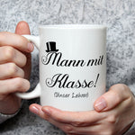 Bedruckte Tasse mit Spruch Mann mit Klasse