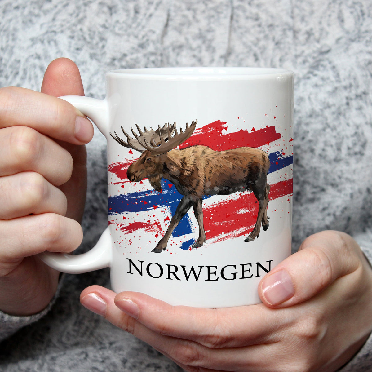 Bedruckte Tasse mit Motiv Norwegen
