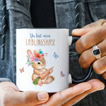 Bedruckte Tasse mit Spruch Lieblingshase