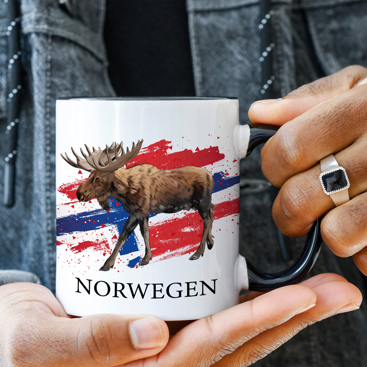 Bedruckte Tasse mit Motiv Norwegen