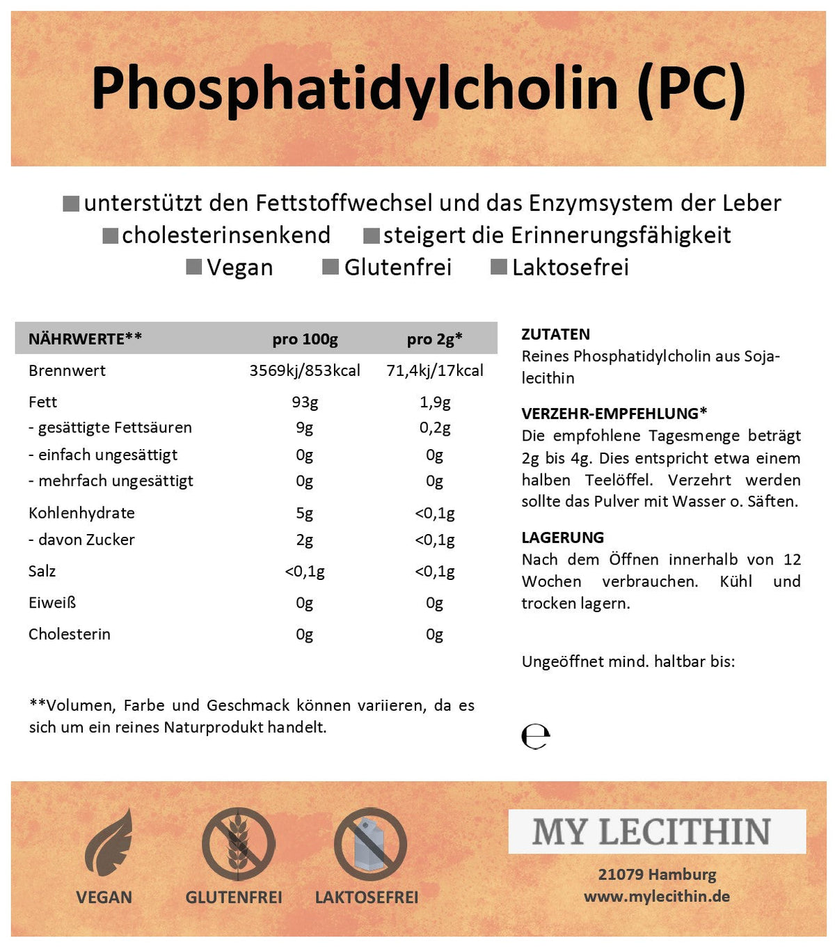 Phosphatidylcholin flüssig aus Sojalecithin  - 30% konzentriert