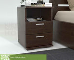 Nobis Nachttisch Kiefer massiv | 2-Schubladen Nachtschrank mit Regal | 100% Bio Kiefer