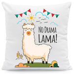 Bedrucktes Kissen mit Spruch No Drama Lama