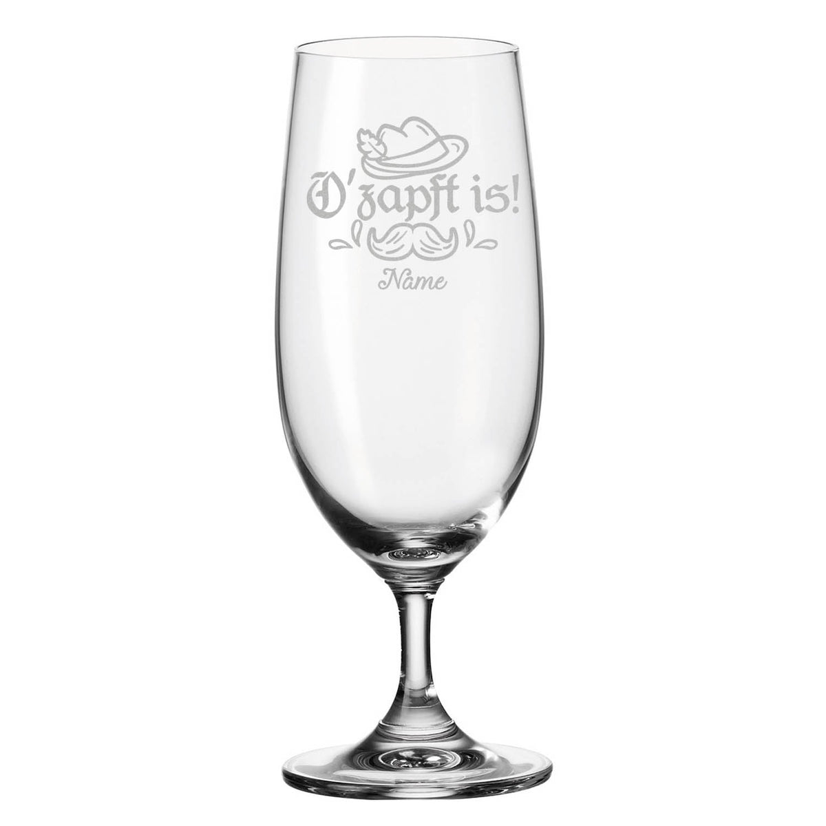 Stölzle Lausitz Bierglas mit Gravur "O'zapft is!" mit Namen