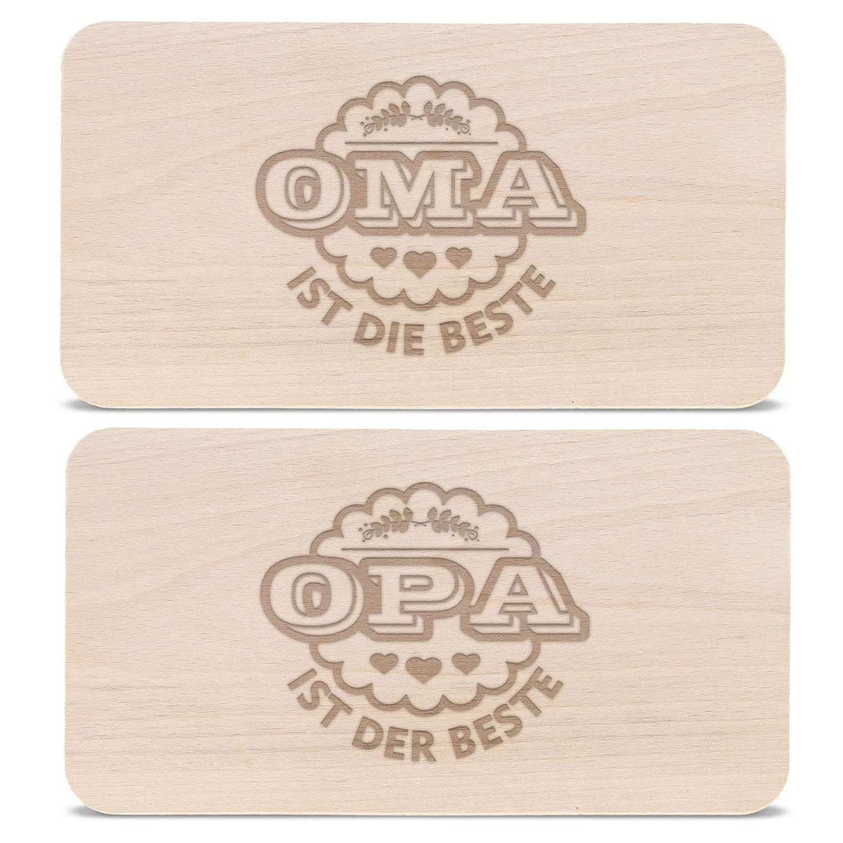 Frühstücksbrettchen Oma + Opa sind die Besten im Set