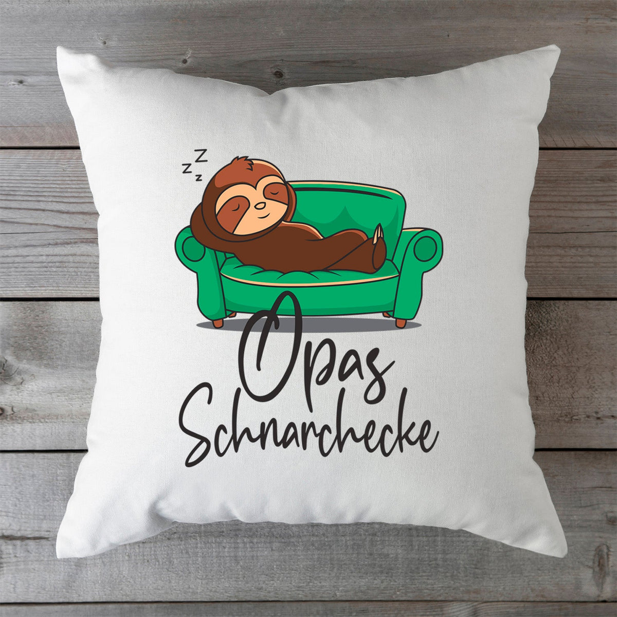Bedrucktes Kissen mit Motiv Schnarchecke