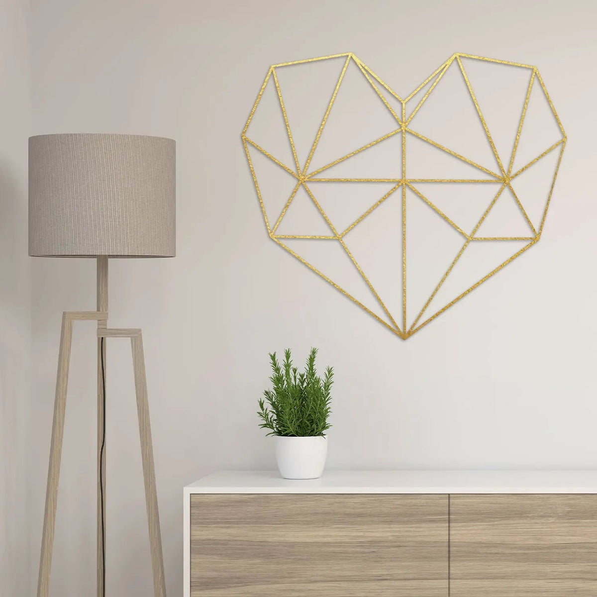 Origami 3D Herz aus Holz -