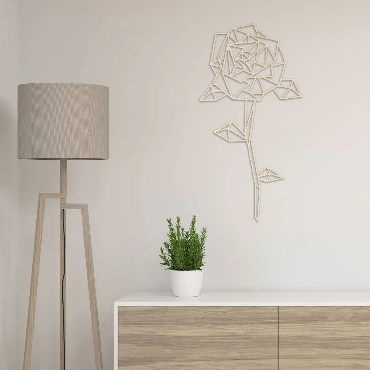 Origami Rose aus Holz -