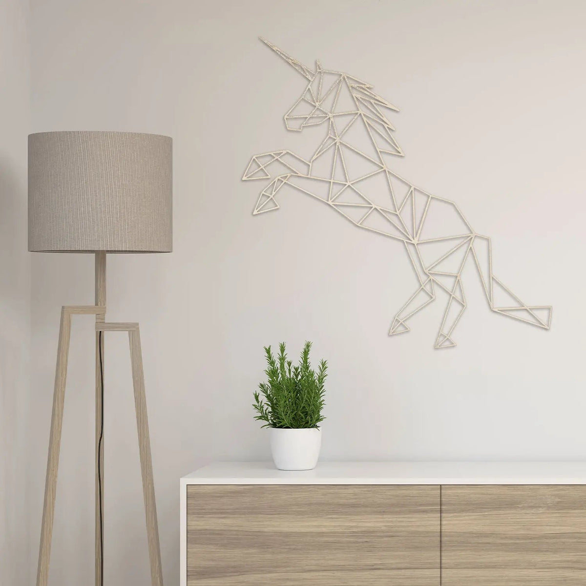 Origami Einhorn V2 aus Holz -