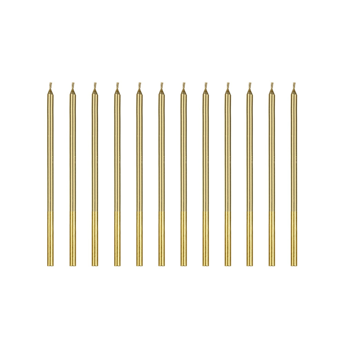 Geburtstagskerzen 14 cm | 12 Stk. - Glatt Gold