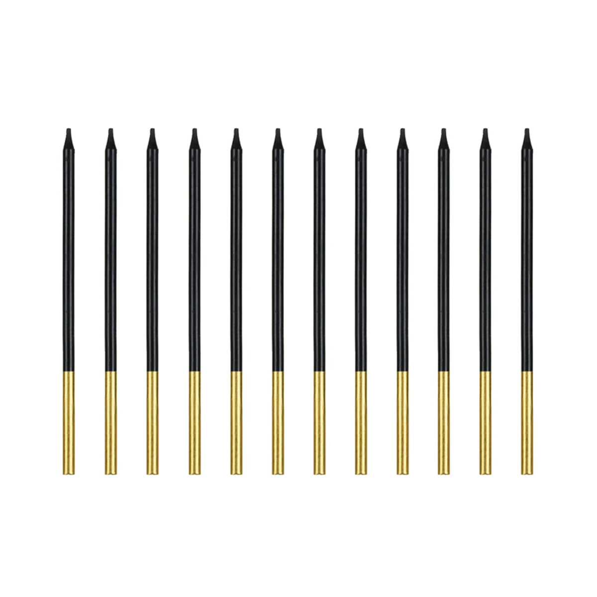 Geburtstagskerzen 14 cm | 12 Stk. - Schwarz Gold