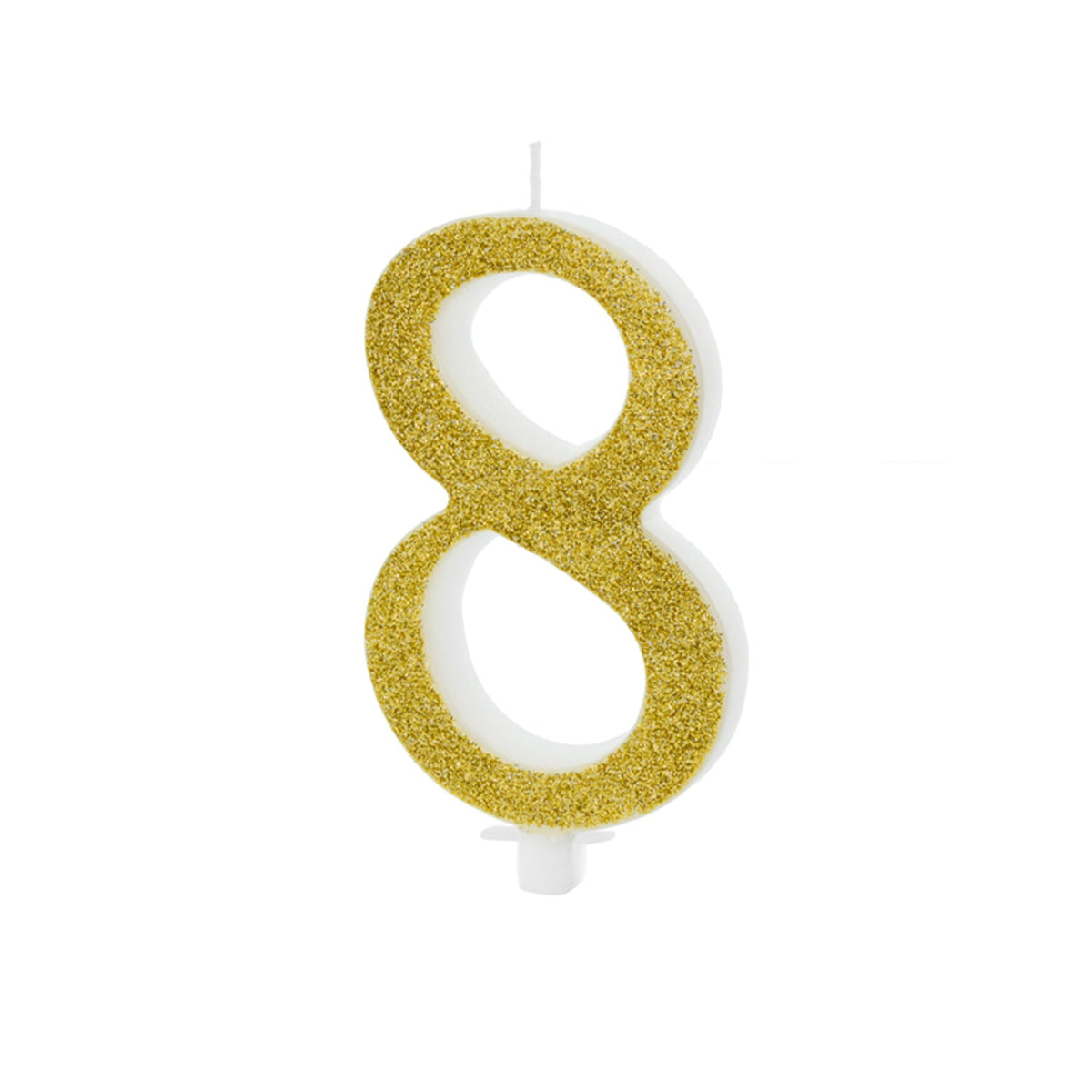 Geburtstagskerze Glitter Gold - 10 cm | Ziffer ''8''