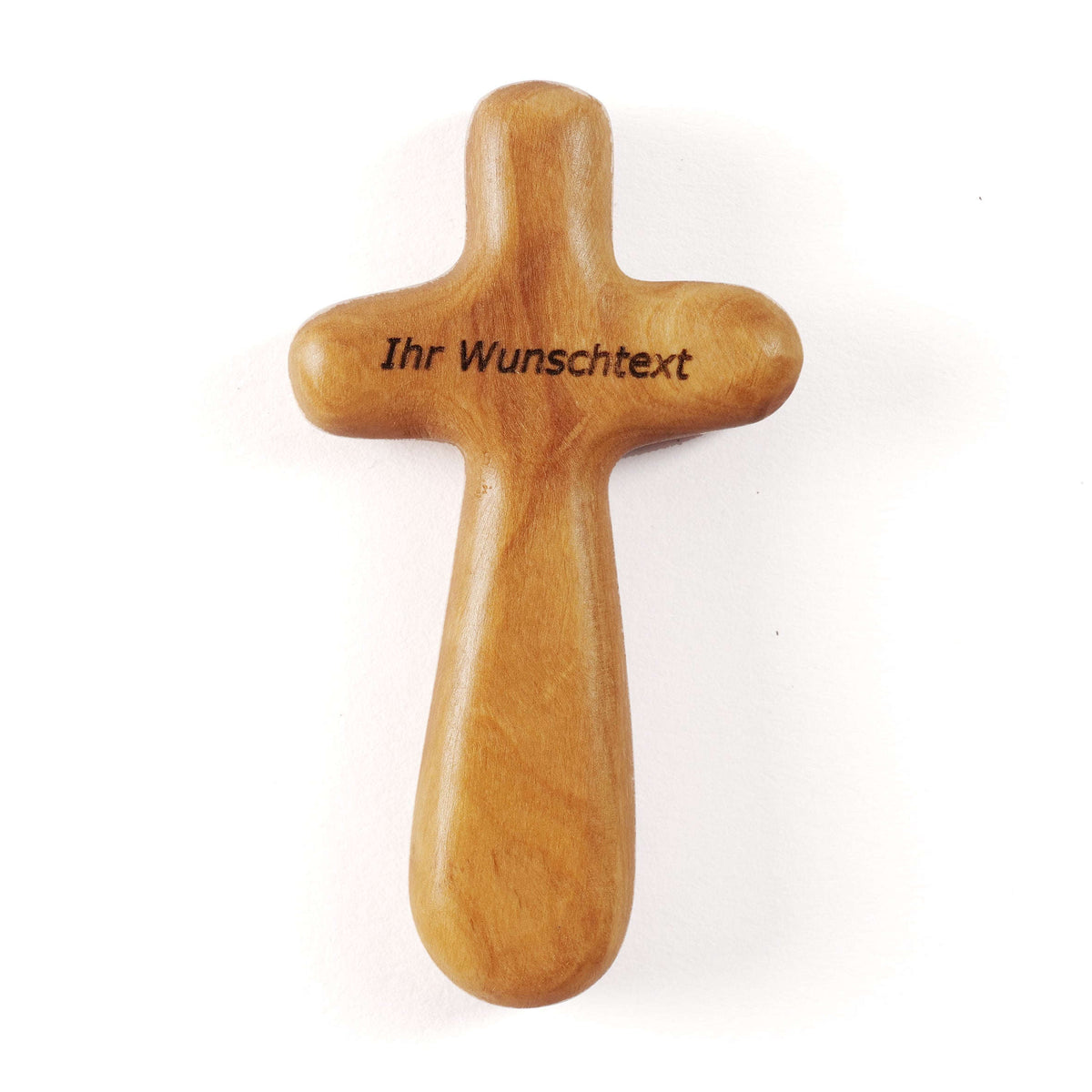 Personalisierter Kreuz Handschmeichler aus Olivenholz mit Gravur | Kleines Handkreuz als Geschenk zur Taufe & Kommunion Namma Markt