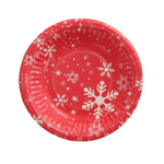 PAPSTAR Pappschalen rund, 19 cm, 3 cm hoch, "Winter Time" | Folie (50 Stück)