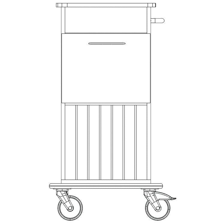 Novocal Pflege- und Arbeitswagen Diese dient gleichzeitig als Wandabweisrahmen. Schrankteil aus ho | Packung (1 Stück)