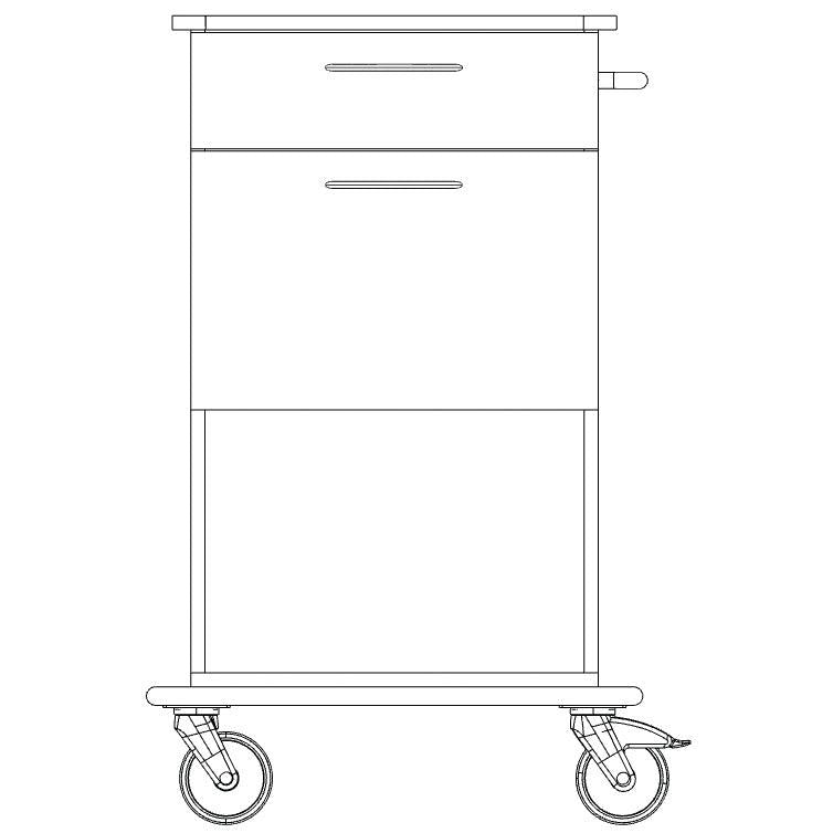 Novocal Pflege- und Arbeitswagen Fahrgestell bestehend aus einer  durchgehenden Vollkunststoffplat | Packung (1 Stück)