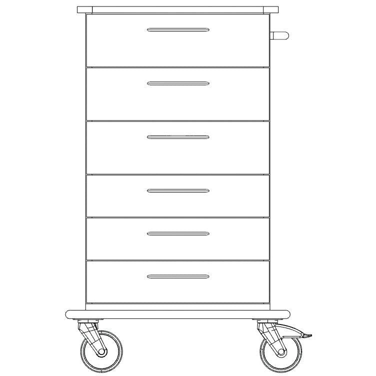 Novocal Pflege- und Arbeitswagen Fahrgestell bestehend aus einer  durchgehenden Vollkunststoffplat | Packung (1 Stück)