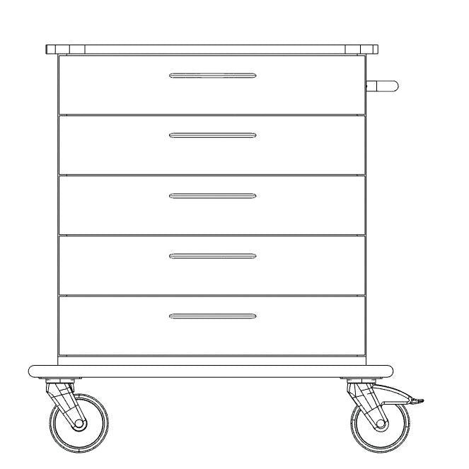 Novocal Pflege- und Arbeitswagen Fahrgestell bestehend aus einer durchgehenden Vollkunststoffplatt | Packung (1 Stück)