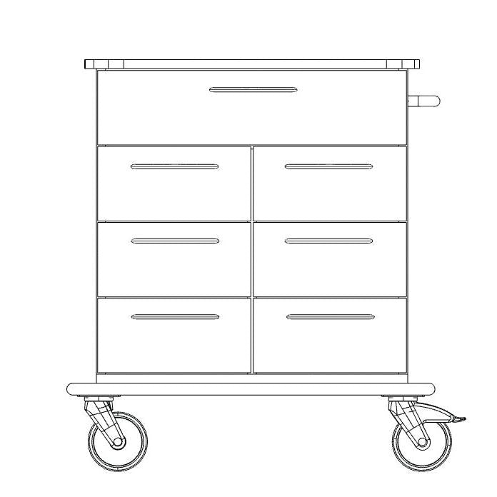 Novocal Pflege- und Arbeitswagen Fahrgestell bestehend aus einer durchgehenden Vollkunststoffplatt | Packung (1 Stück)