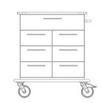 Novocal Pflege- und Arbeitswagen Fahrgestell bestehend aus einer durchgehenden Vollkunststoffplatt | Packung (1 Stück)
