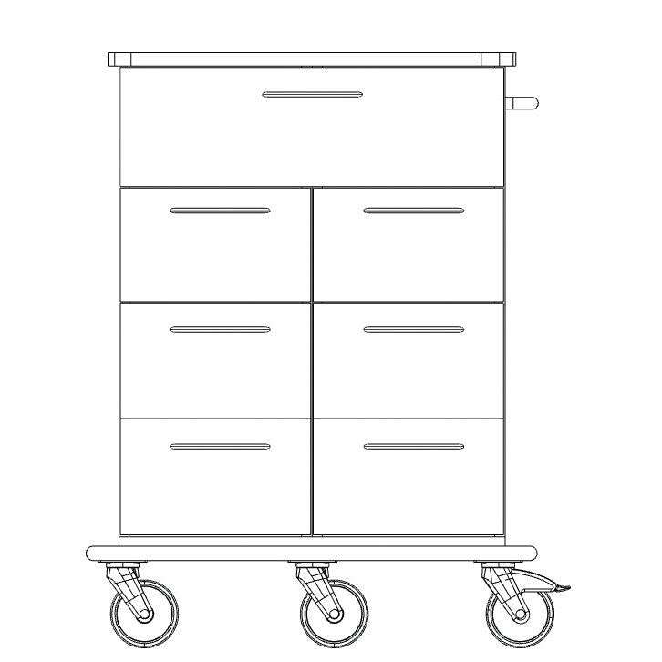 Novocal Pflege- und Arbeitswagen Fahrgestell bestehend aus einer durchgehenden Vollkunststoffplatt | Packung (1 Stück)