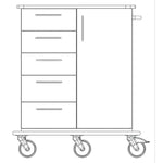 Novocal Pflege- und Arbeitswagen Fahrgestell bestehend aus einer  durchgehenden Vollkunststoffplat | Packung (1 Stück)