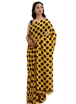 Yellow Poly Georgette Casual Saree