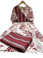 Designer cut with New print Reyon kurti pant set