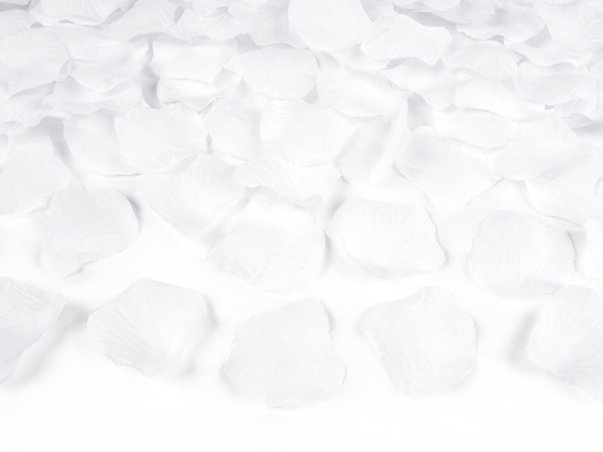 100 Rosenblätter aus Stoff - Ø 5cm | Weiß