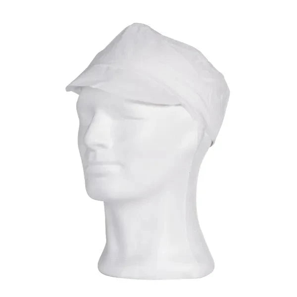 PP-Mütze mit Schirm, weiß, Größe M | Box (100 Stück)