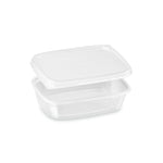 Rechteckbecher (PP) klar 125ml + Deckel [250 Sets]