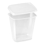 Rechteckbecher (PP) klar 500ml + Deckel [250 Sets]