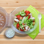 Salatschale (PP) mit Dipfach im Domdeckel klar 2100ml