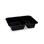 Menü-Schale (PP) Reware Lunch wiederverwendbar 2-geteilt schwarz 227 x 178 x 49 mm